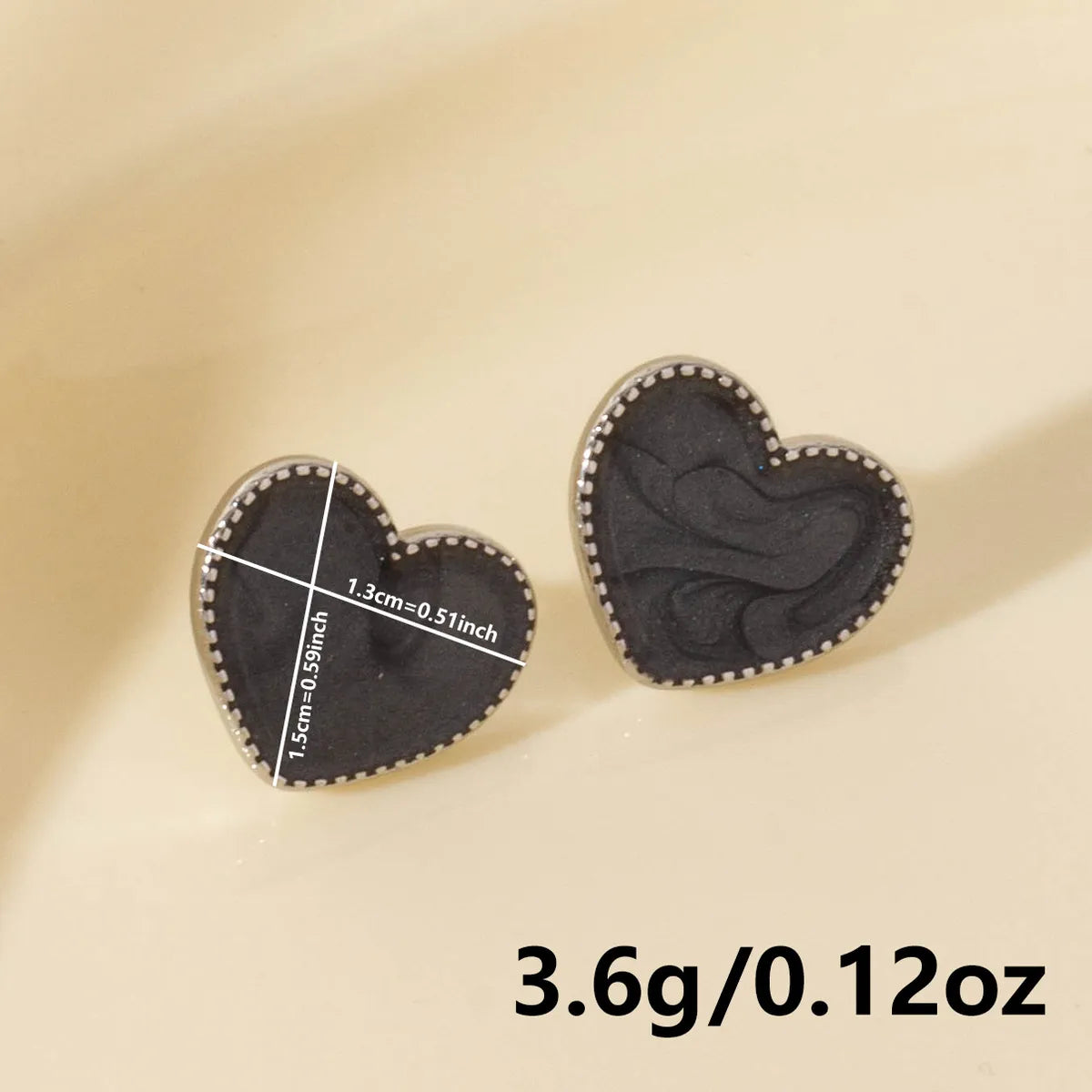 1 Pair Elegant Heart Shape 304 Stainless Steel Ear Studs