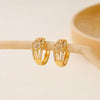 1 Pair Elegant Heart Shape Flower Bow Knot Inlay Copper Zircon Hoop Earrings