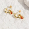 1 Pair Elegant Heart Shape Plating Inlay Copper Zircon 14k Gold Plated Ear Studs