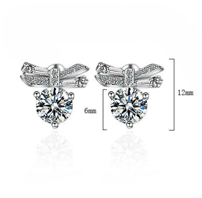 1 Pair Elegant Heart Shape Plating Inlay Copper Zircon White Gold Plated Ear Studs