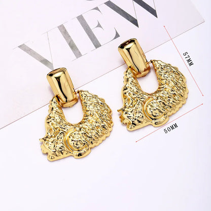 1 Pair Elegant Heart Shape Rectangle Plating Metal Drop Earrings