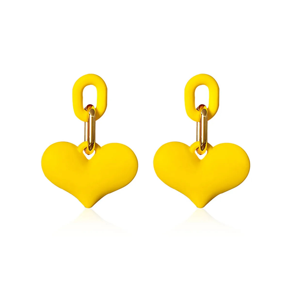 1 Pair Elegant Heart Shape Stoving Varnish Arylic Drop Earrings