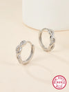 1 Pair Elegant Infinity Inlay Sterling Silver Zircon 18k Gold Plated White Gold Plated Earrings