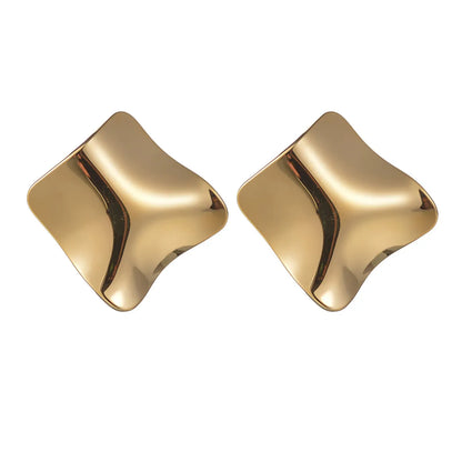 1 Pair Elegant Irregular Geometric Plating Stainless Steel 18k Gold Plated Ear Studs