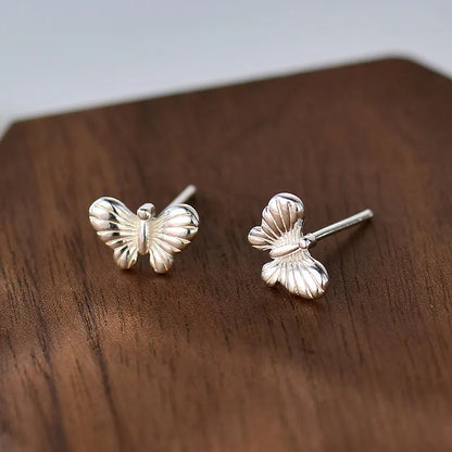 1 Pair Elegant Lady Butterfly Plating Sterling Silver Ear Studs