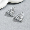 1 Pair Elegant Lady Classic Style C Shape Triangle Heart Shape Inlay Alloy Glass Drop Earrings Ear Studs