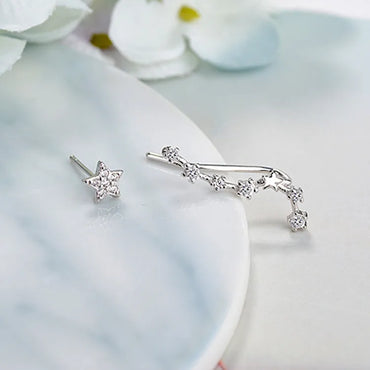 1 Pair Elegant Lady Classic Style Star Inlay Copper Zircon Ear Studs