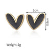 1 Pair Elegant Lady Commute Heart Shape Plating 304 Stainless Steel Corrosive Dripping Oil 18K Gold Plated Ear Studs