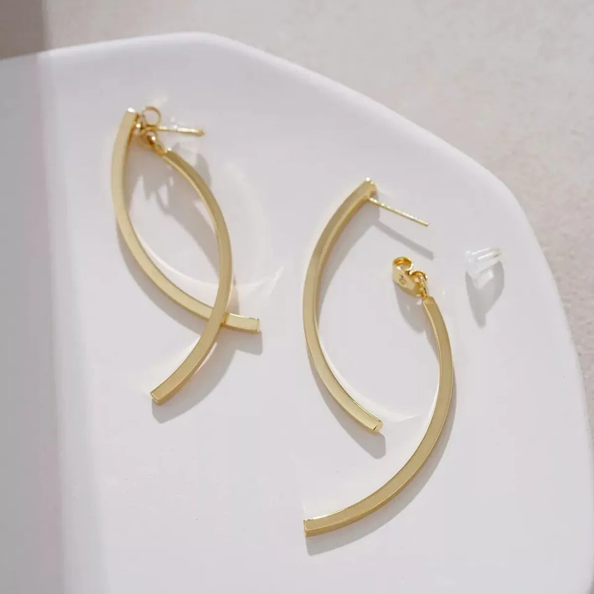 1 Pair Elegant Lady Fish Plating Stainless Steel Earrings