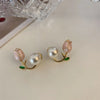 1 Pair Elegant Lady Flower Plating Alloy Drop Earrings