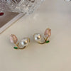 1 Pair Elegant Lady Flower Plating Alloy Drop Earrings