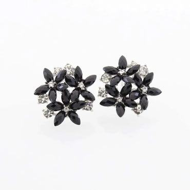 1 Pair Elegant Lady Flower Plating Inlay Alloy Crystal Silver Plated Ear Studs