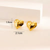 1 Pair Elegant Lady Geometric Heart Shape Flower Plating Titanium Steel Ear Studs