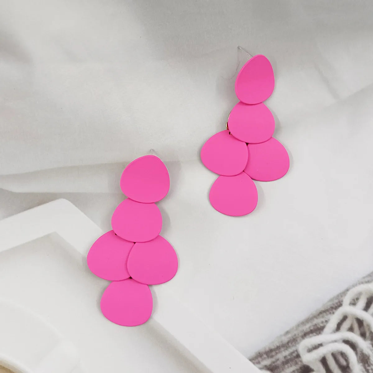 1 Pair Elegant Lady Geometric Metal Drop Earrings