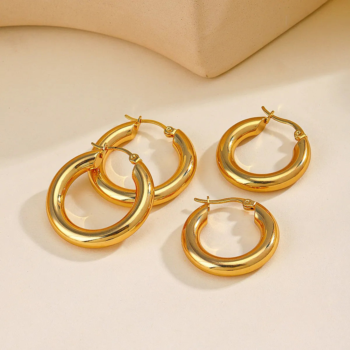 1 Pair Elegant Lady Geometric Plating 304 Stainless Steel Earrings