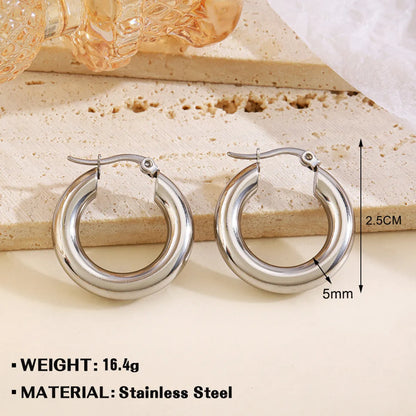 1 Pair Elegant Lady Geometric Plating 304 Stainless Steel Earrings