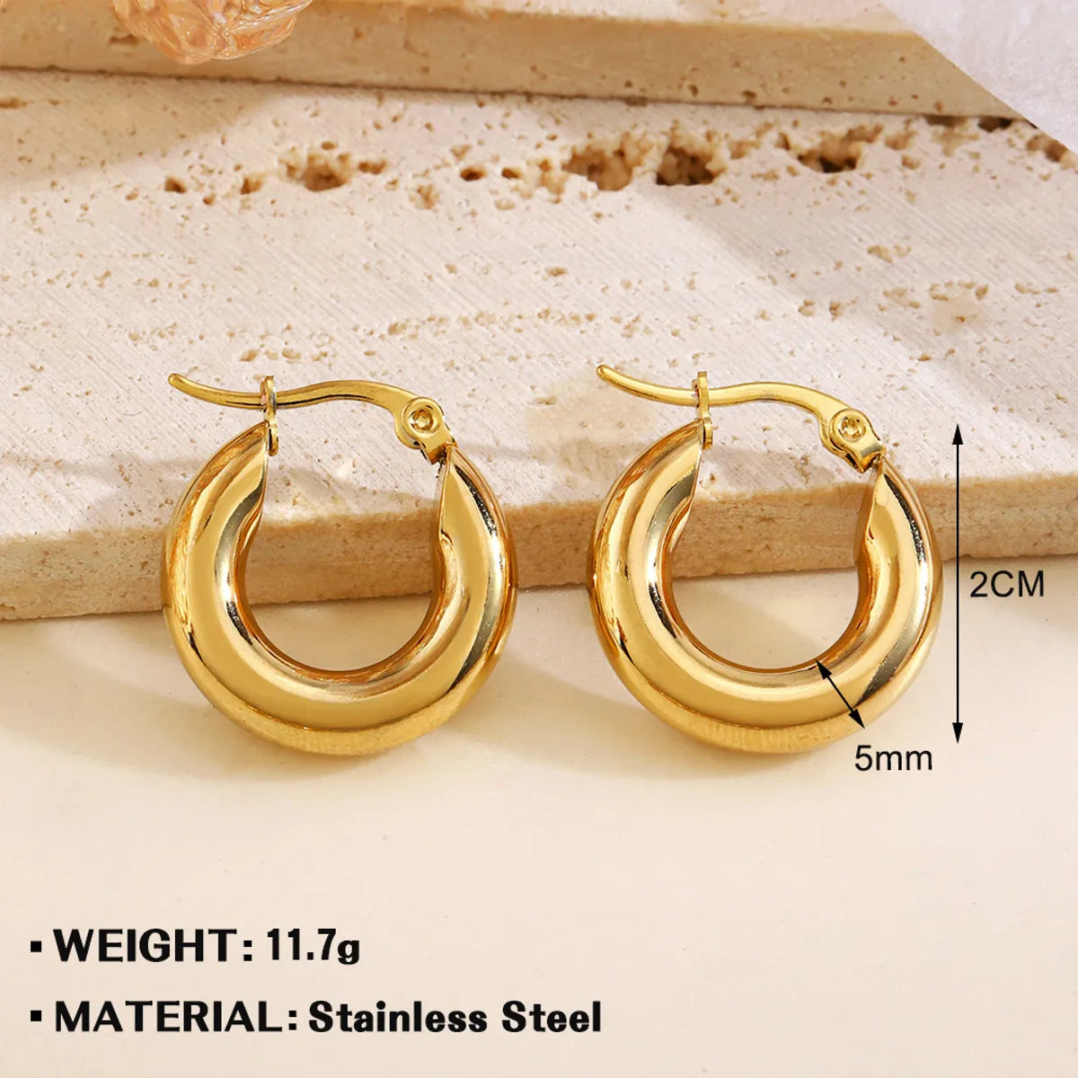 1 Pair Elegant Lady Geometric Plating 304 Stainless Steel Earrings