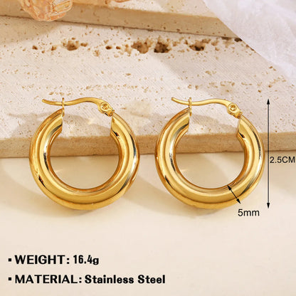 1 Pair Elegant Lady Geometric Plating 304 Stainless Steel Earrings