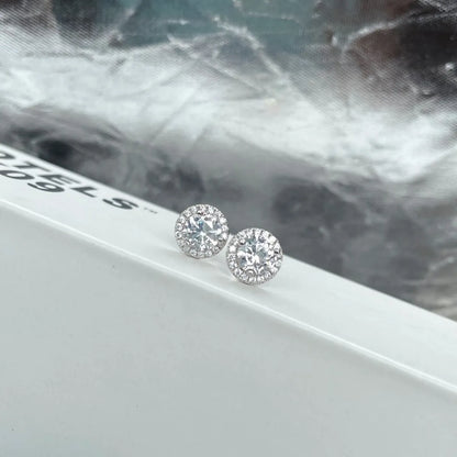 1 Pair Elegant Lady Geometric Plating Inlay Sterling Silver Zircon Ear Studs