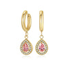 1 Pair Elegant Lady Geometric Water Droplets Plating Inlay 304 Stainless Steel Zircon Drop Earrings