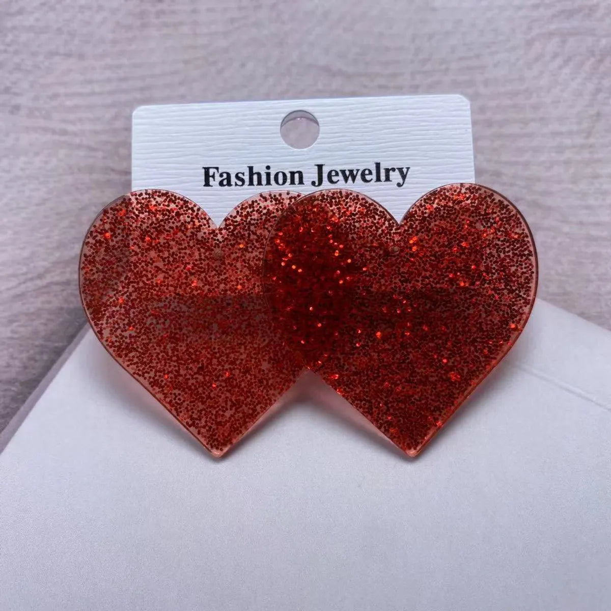 1 Pair Elegant Lady Heart Shape Arylic Drop Earrings