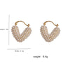 1 Pair Elegant Lady Heart Shape Inlay Copper Artificial Pearls Earrings