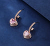 1 Pair Elegant Lady Heart Shape Inlay Copper Zircon Drop Earrings