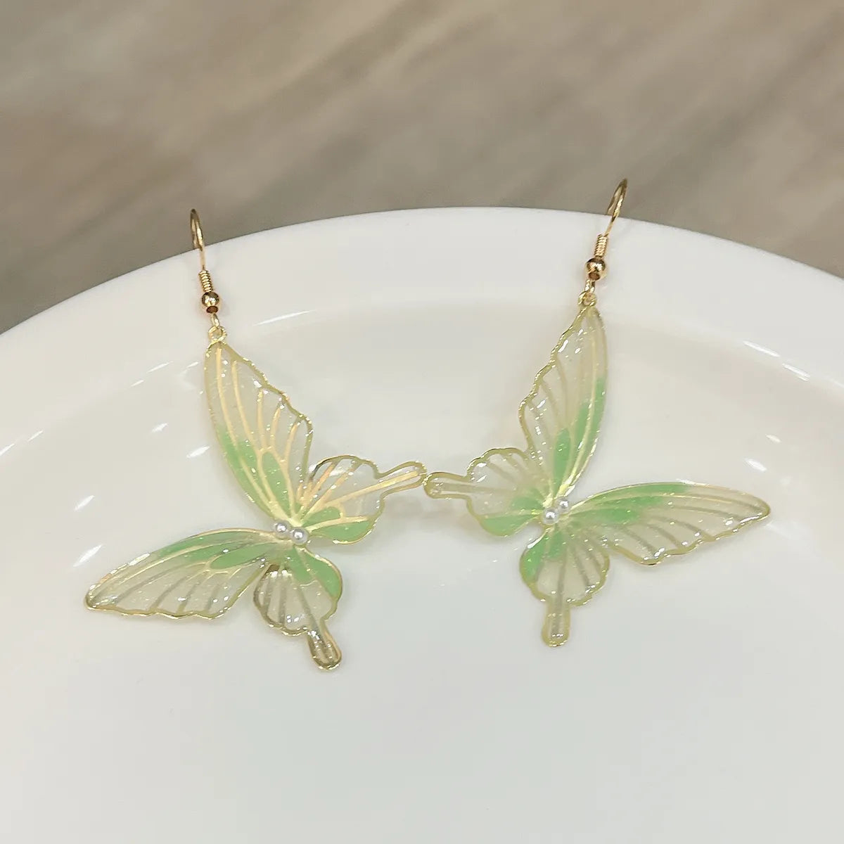 1 Pair Elegant Lady Korean Style Butterfly Resin Drop Earrings