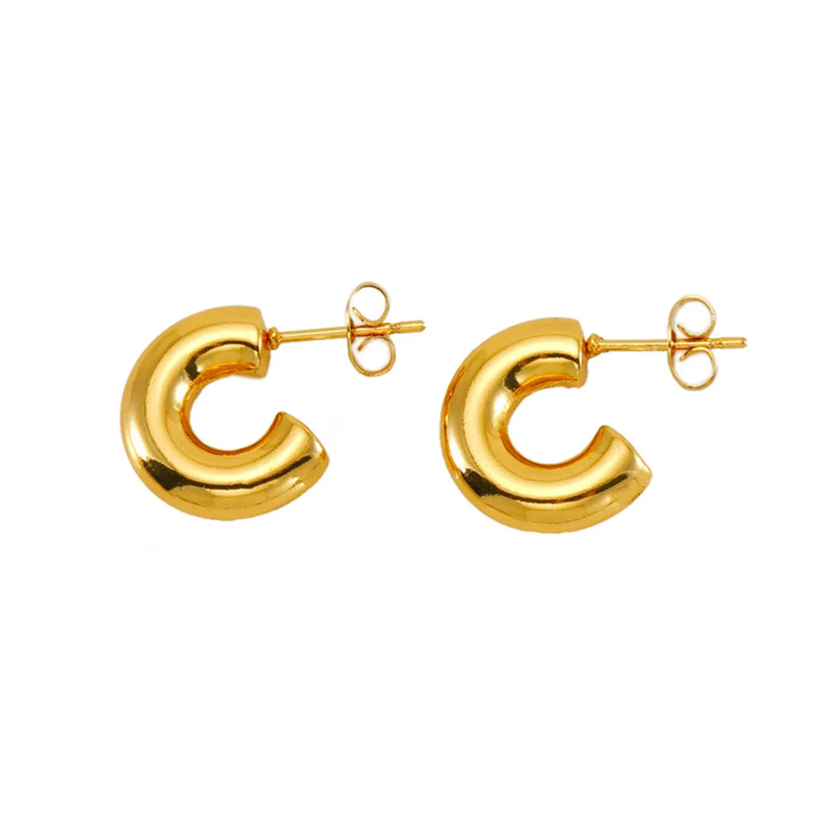 1 Pair Elegant Lady Modern Style C Shape Star Plating 316 Stainless Steel  Titanium Steel 18K Gold Plated Drop Earrings