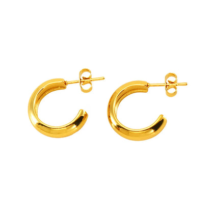 1 Pair Elegant Lady Modern Style C Shape Star Plating 316 Stainless Steel  Titanium Steel 18K Gold Plated Drop Earrings