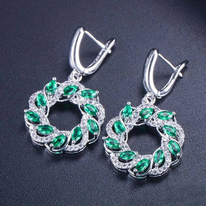 1 Pair Elegant Lady Modern Style Geometric Circle Plating Inlay Copper Zircon Drop Earrings