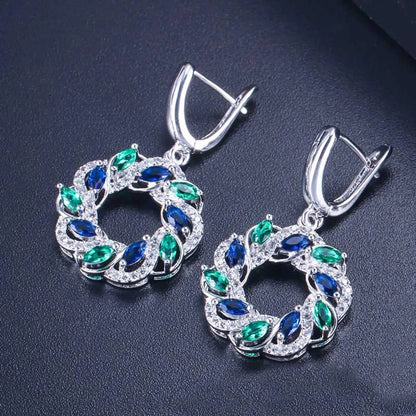 1 Pair Elegant Lady Modern Style Geometric Circle Plating Inlay Copper Zircon Drop Earrings