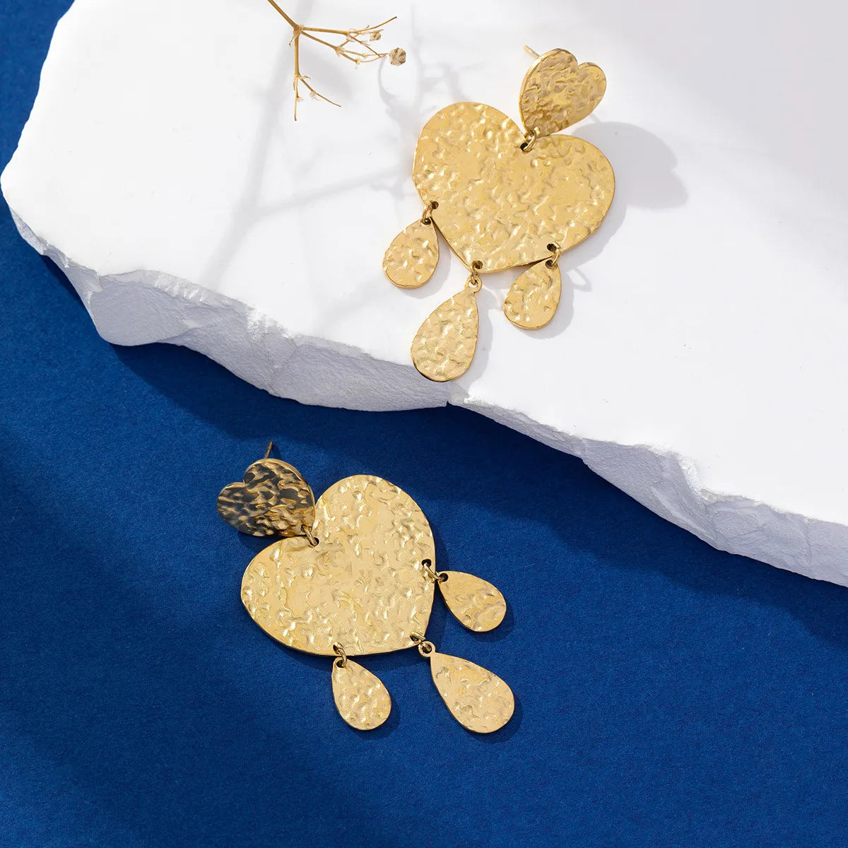 1 Pair Elegant Lady Modern Style Leaf Flower Plating 316 Stainless Steel  18K Gold Plated Drop Earrings