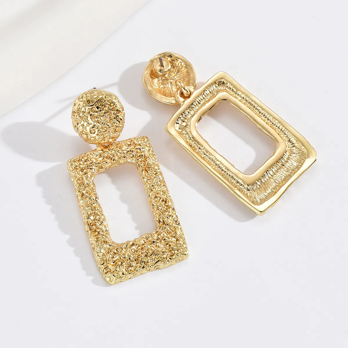 1 Pair Elegant Lady Rectangle Alloy Drop Earrings