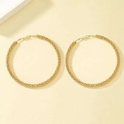 1 Pair Elegant Lady Round Plating Alloy Ferroalloy 14k Gold Plated Hoop Earrings