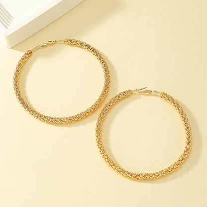 1 Pair Elegant Lady Round Plating Alloy Ferroalloy 14k Gold Plated Hoop Earrings