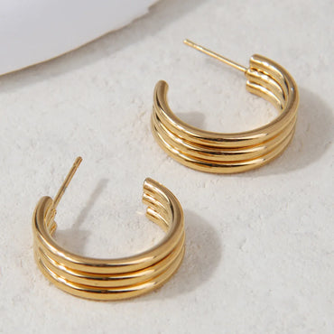 1 Pair Elegant Lady Simple Style Geometric Inlay Stainless Steel Zircon Ear Studs