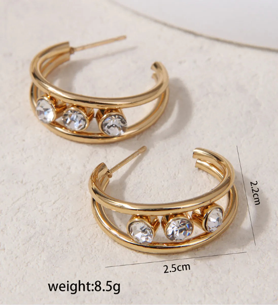 1 Pair Elegant Lady Simple Style Geometric Inlay Stainless Steel Zircon Ear Studs