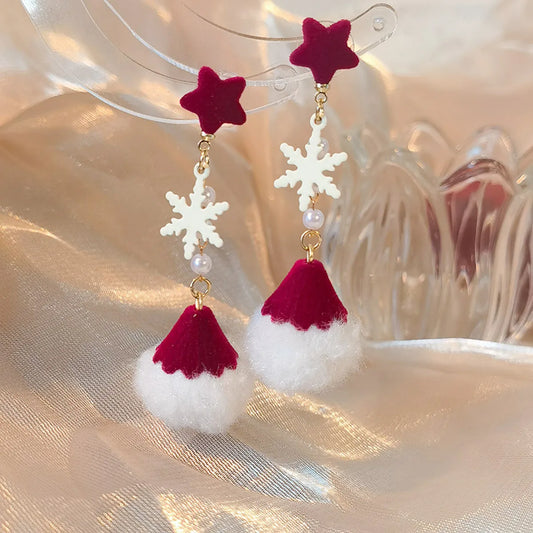 1 Pair Elegant Lady Snowflake Plastic Resin Drop Earrings