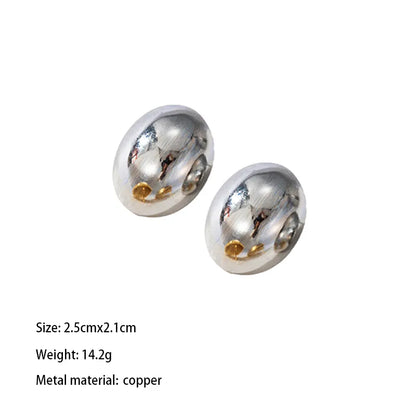 1 Pair Elegant Lady Solid Color Irregular Round Heart Shape Plating Copper Brass 18K Gold Plated Drop Earrings Ear Studs