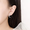 1 Pair Elegant Lady Star Heart Shape Inlay Sterling Silver Zircon Drop Earrings