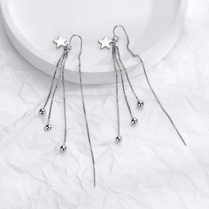 1 Pair Elegant Lady Star Tassel Copper Ear Line