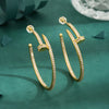 1 Pair Elegant Lady Streetwear C Shape Nail Inlay Copper Zircon 18K Gold Plated Ear Studs