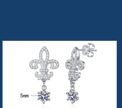 1 Pair Elegant Lady Streetwear Crown Plating Inlay Sterling Silver Moissanite High Carbon Diamond Drop Earrings