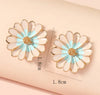 1 Pair Elegant Lady Streetwear Flower Enamel Alloy Ear Studs