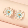 1 Pair Elegant Lady Streetwear Flower Enamel Alloy Ear Studs