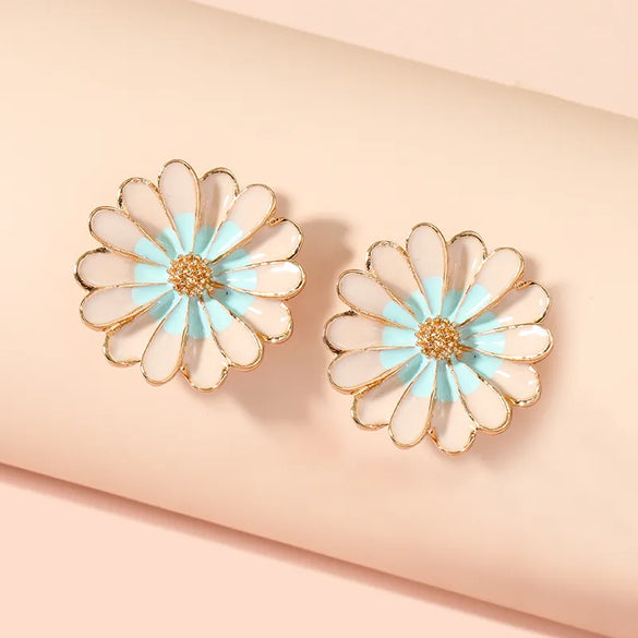 1 Pair Elegant Lady Streetwear Flower Enamel Alloy Ear Studs