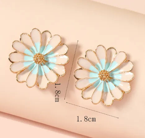 1 Pair Elegant Lady Streetwear Flower Enamel Alloy Ear Studs
