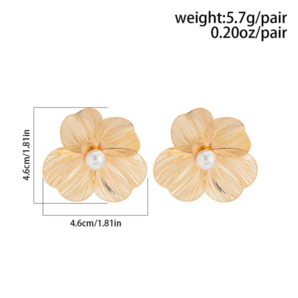 1 Pair Elegant Lady Streetwear Flower Ginkgo Leaf Plating Inlay Alloy Imitation Pearl Drop Earrings Ear Studs