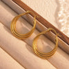1 Pair Elegant Lady Streetwear Geometric Circle Plating 304 Stainless Steel 18K Gold Plated Earrings